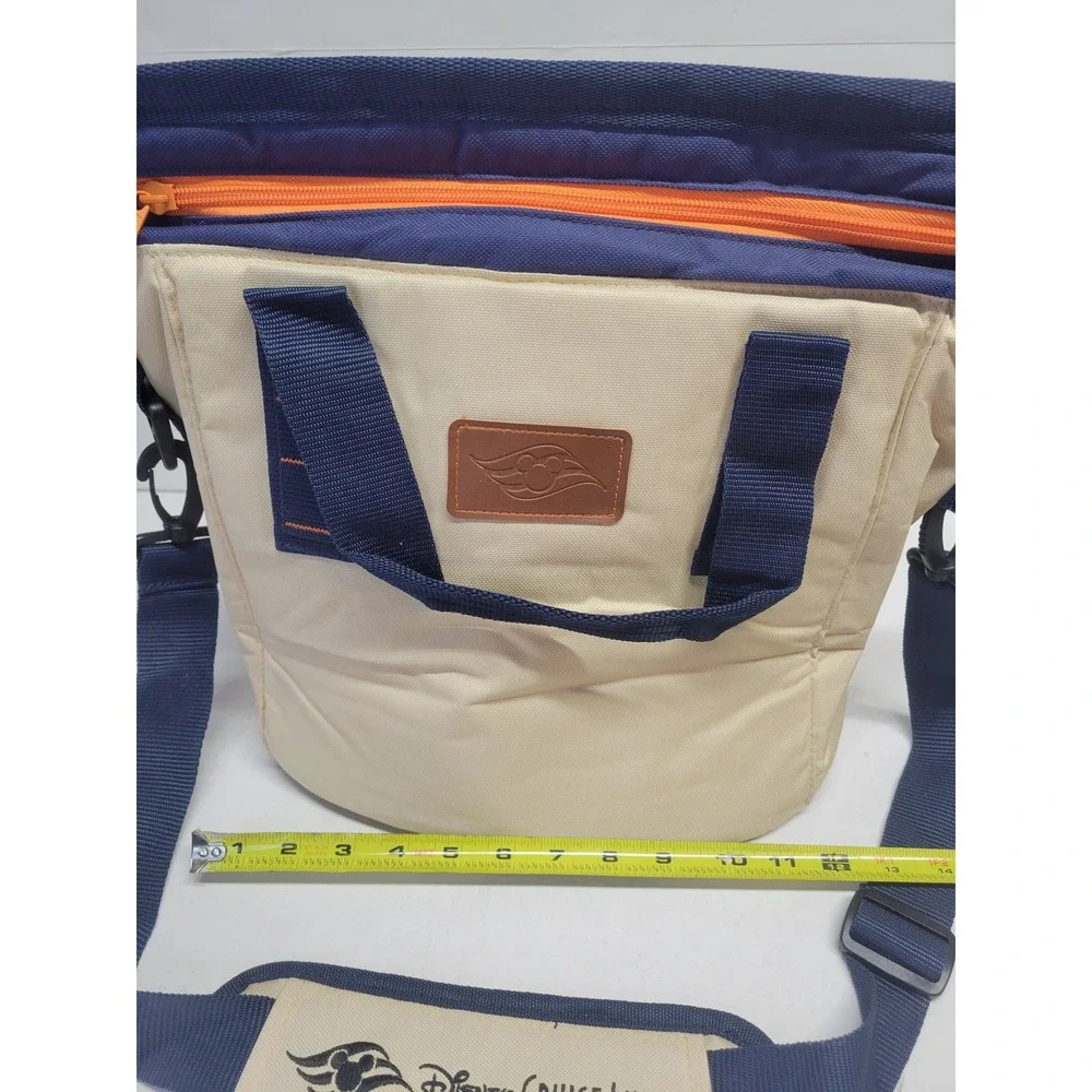 Disney Cruise Line Navy Cream Insulated Soft Cooler‎ Bag Adjustable Strap NWOT